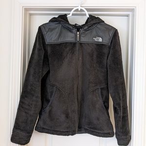 North Face Black Hooded Fleece Jacket Medium